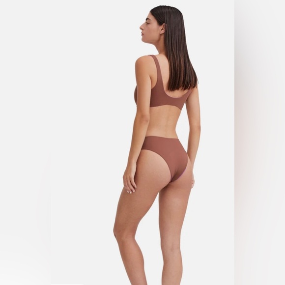 Gottex 3pc brown purple mauve hazelnut Reversible V-Neck Bikini Top size 6 new - Picture 5 of 5